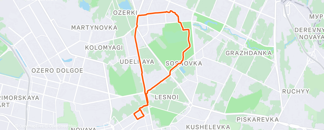 Map of the activity, Afternoon Run