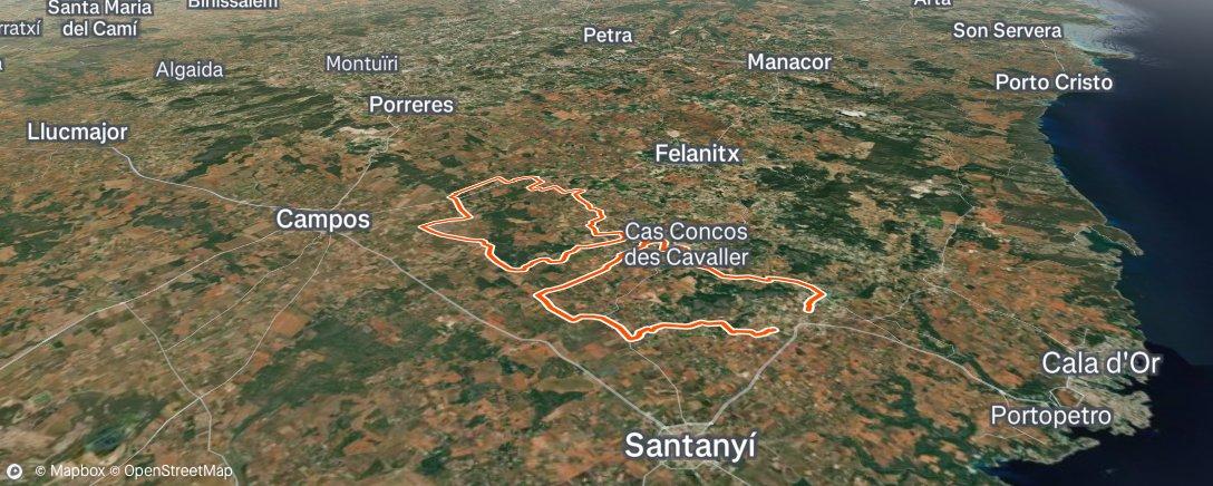 Map of the activity, Bicicleta de montaña vespertina