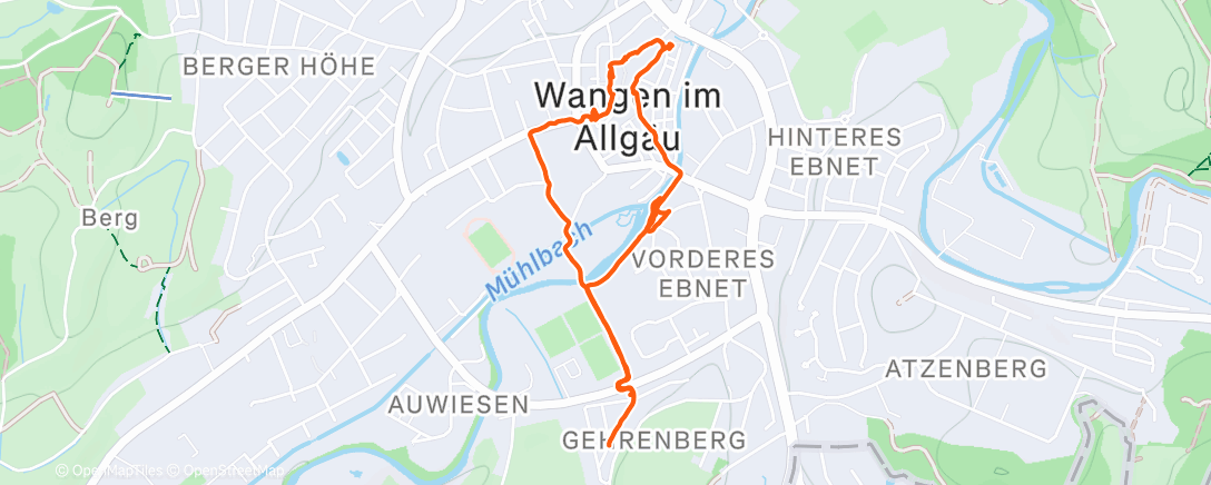 Карта физической активности (Spaziergang am Nachmittag)