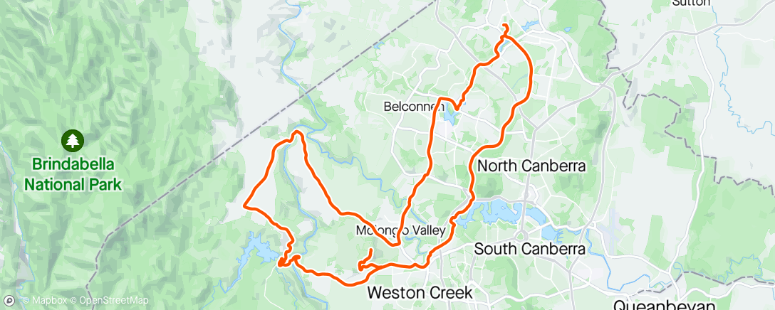 Map of the activity, Uriarra - Cotter - Stromlo loop