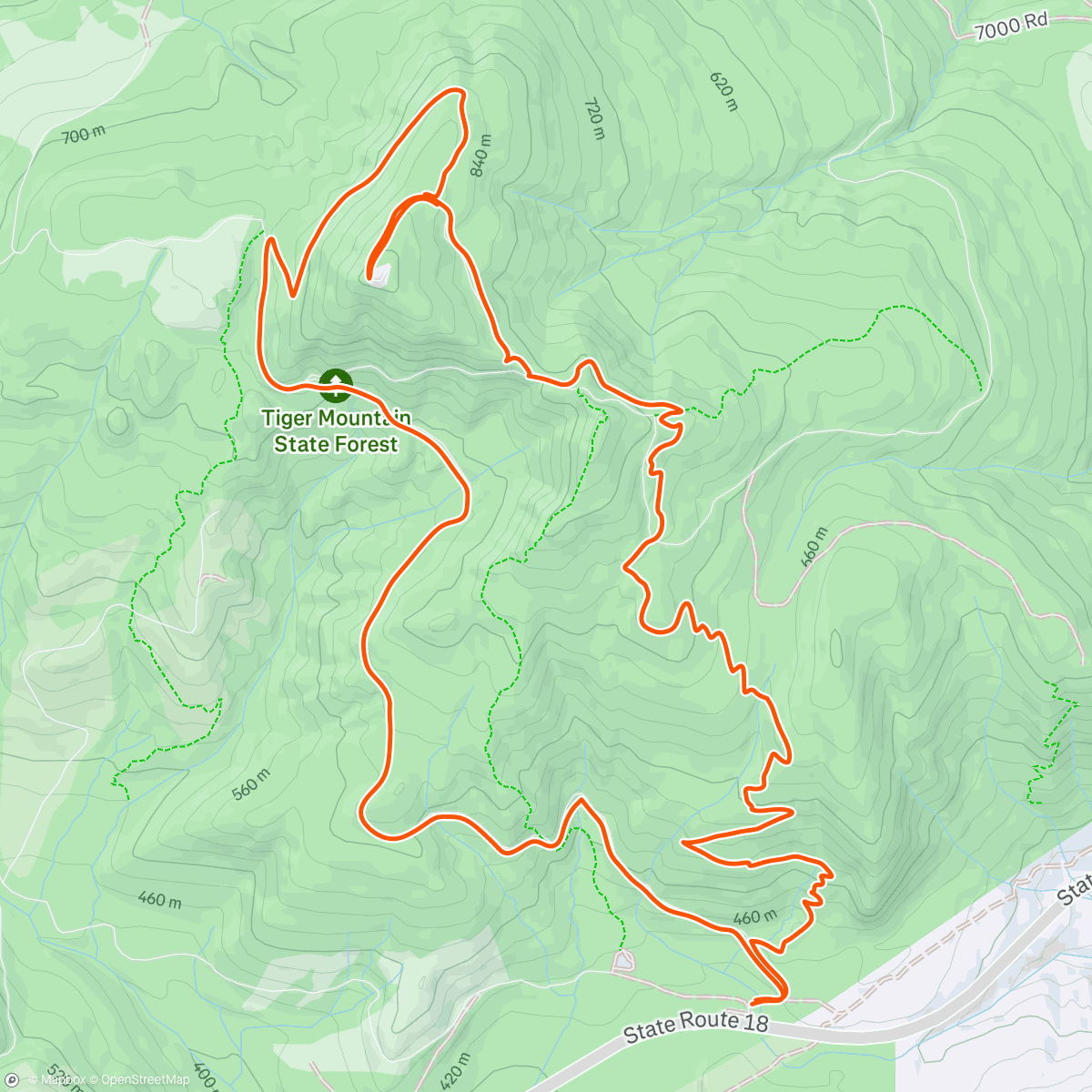 Map of the activity, Evening Trail Run