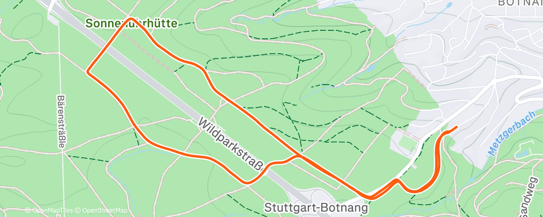Map of the activity, Lauf am Morgen