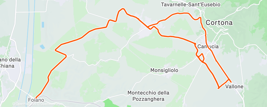 Map of the activity, Pedalata dell'ora di pranzo