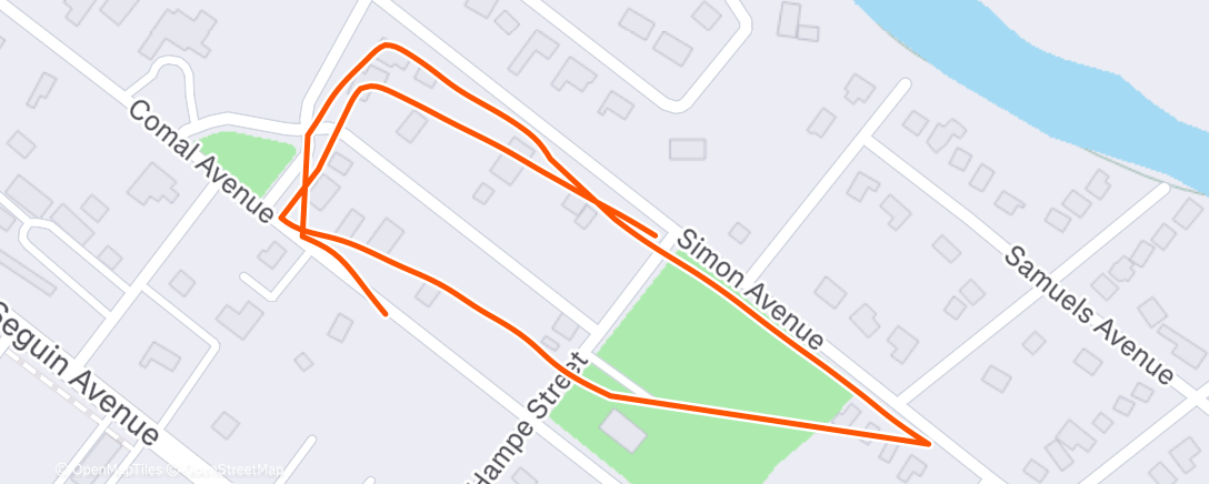 Map of the activity, Evening Run