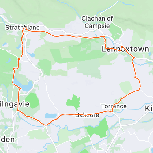 Milngavie 27.2 km Running Route on Strava