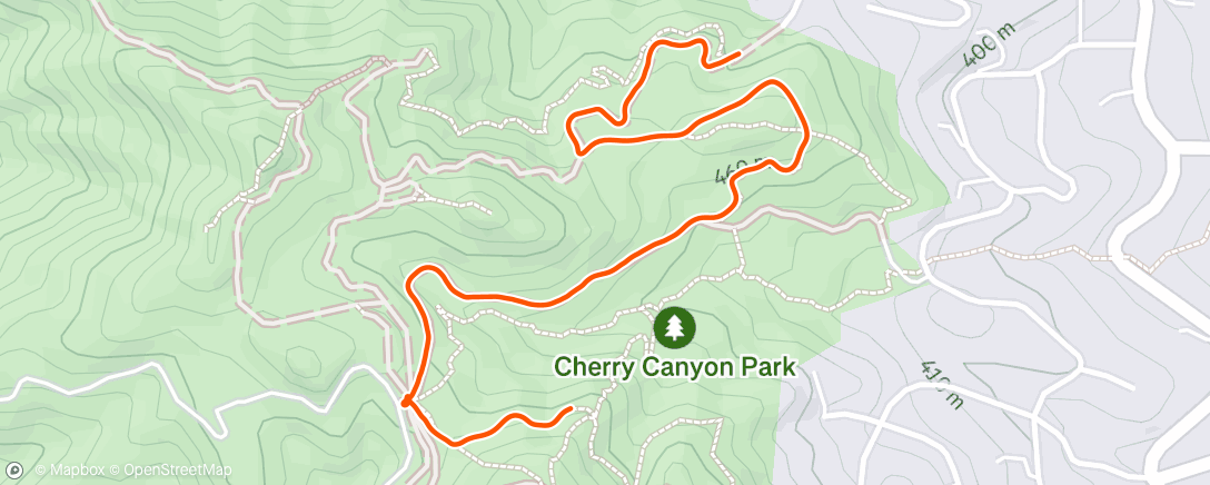 Map of the activity, Cherry canyon. This didn’t track