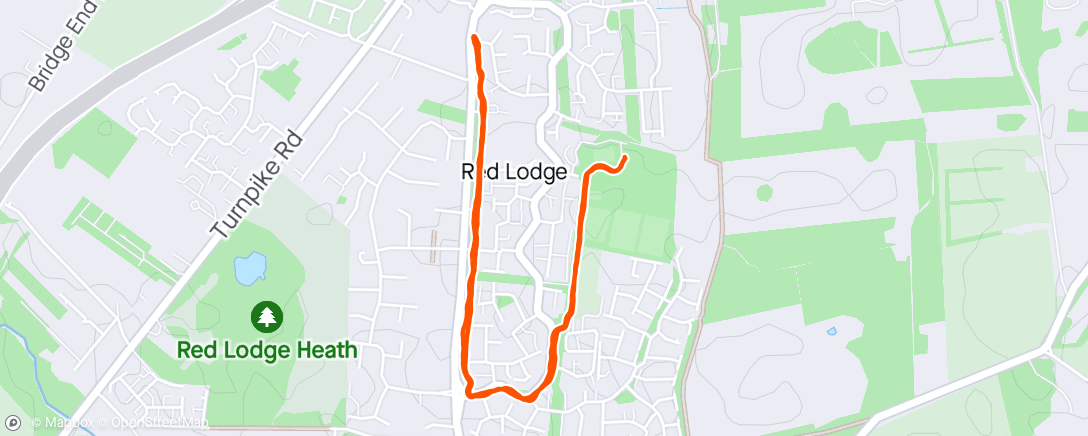 Map of the activity, Red Lodge Runners Monday Night Club Walk