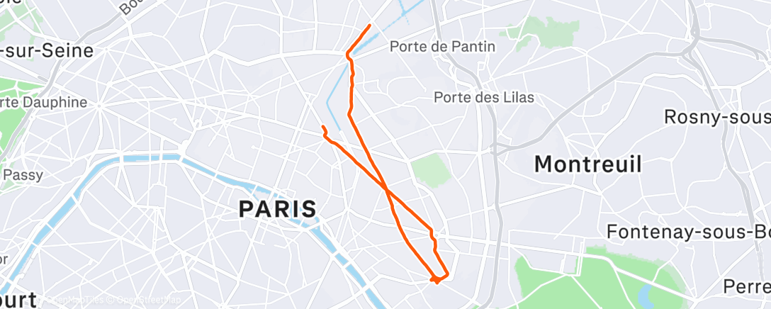 Map of the activity, Vélo dans l'après-midi