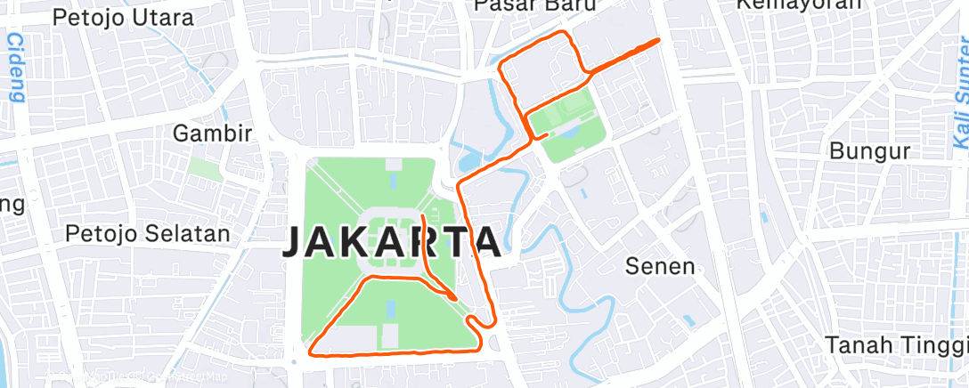 Map of the activity, Berlari Pagi