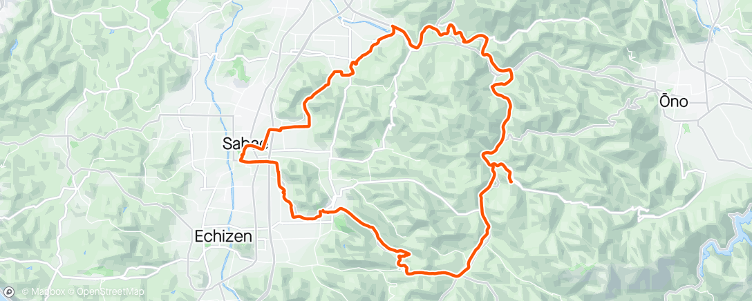 Carte de l'activité 念願の自転車🚴‍♀️で足羽川ダム