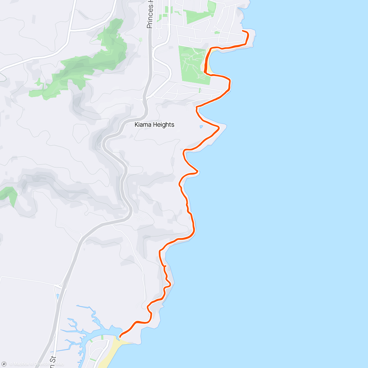 Map of the activity, Kiama Coast Walk Little blowhole to Gerrigong return, access via Loves Bay