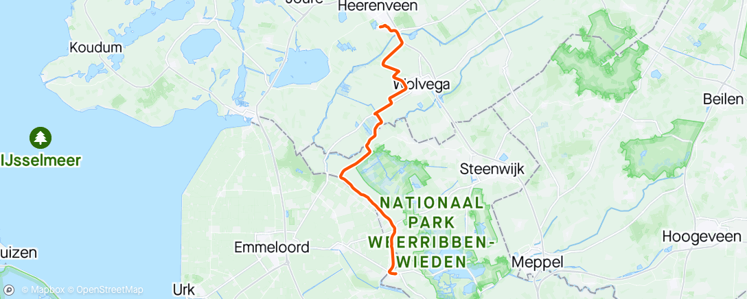 Map of the activity, Namiddagrit op gravel fiets
