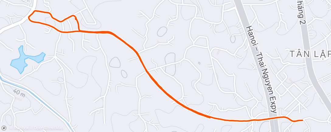 Map of the activity, Evening Run