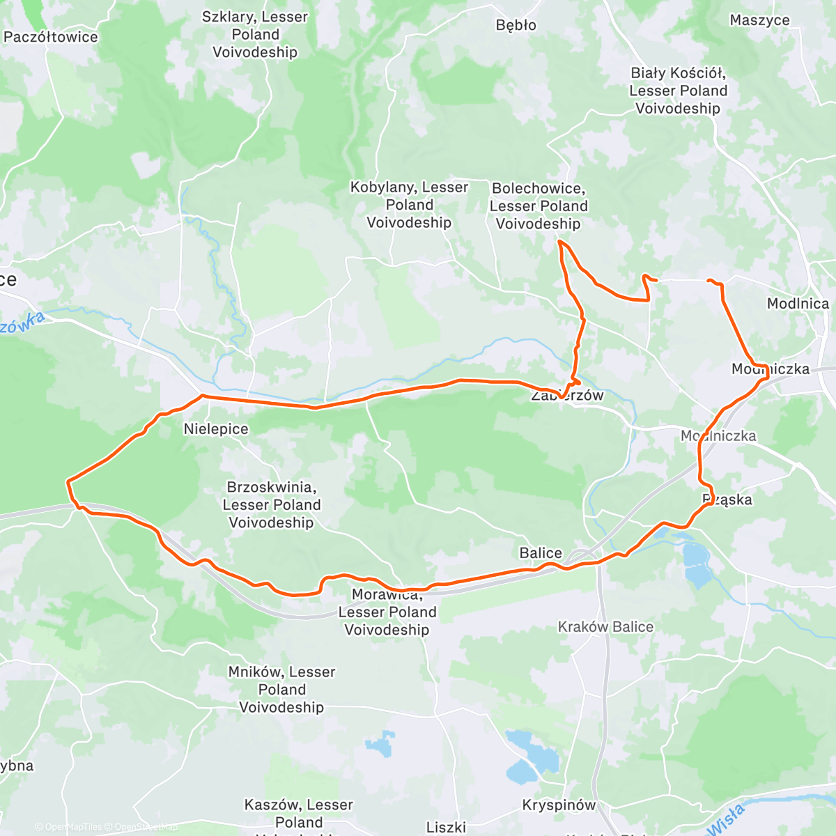 Map of the activity, Do Jezusa i Panienki Ride