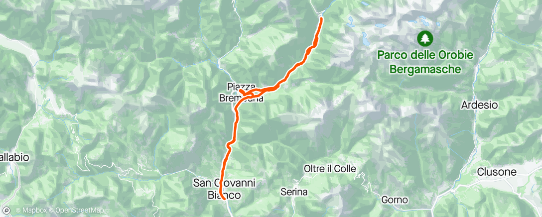 Map of the activity, Mountain biking Branzi