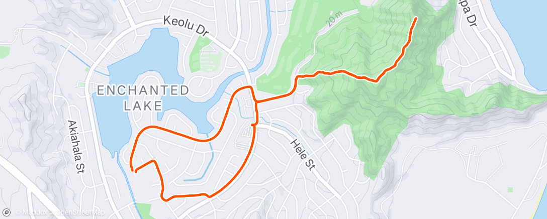 Map of the activity, Morning Hike