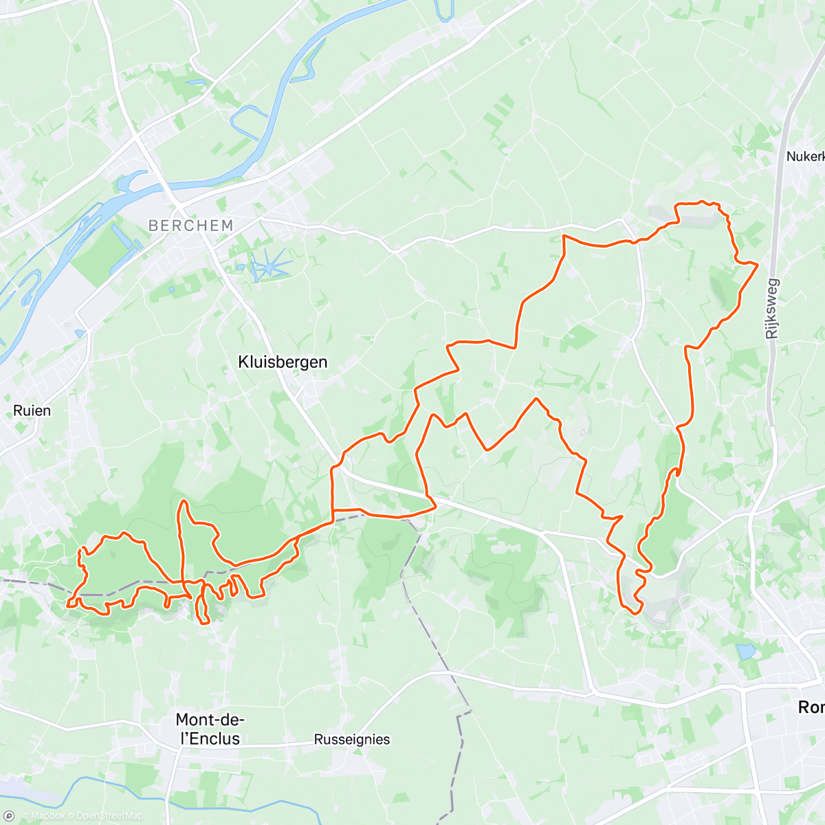 Map of the activity, Evening Trail Run