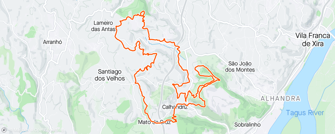 Map of the activity, Passeio BTT Calhandriz 25 Abril