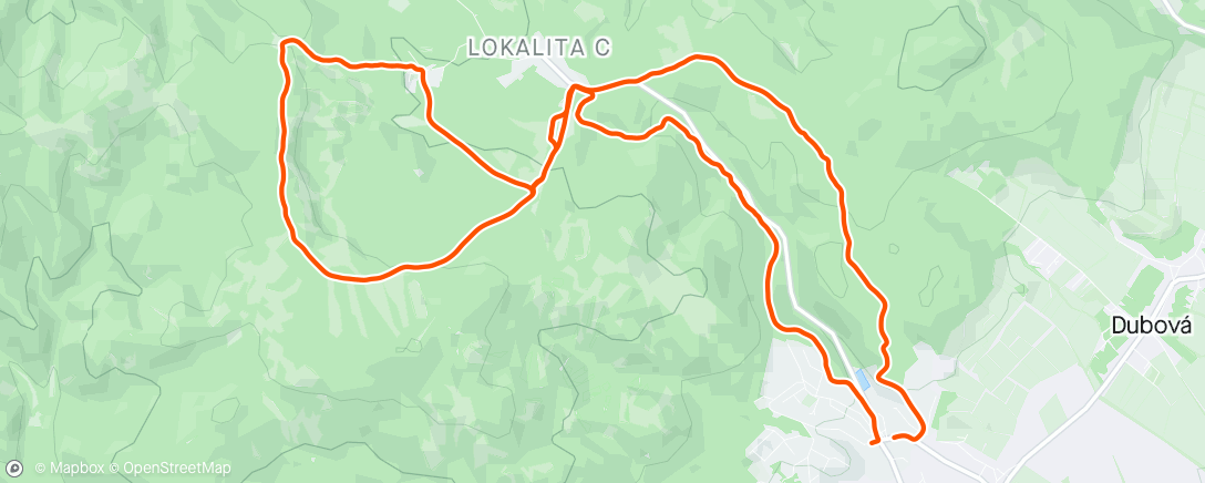 Map of the activity, Rýchla hoďka na biku.