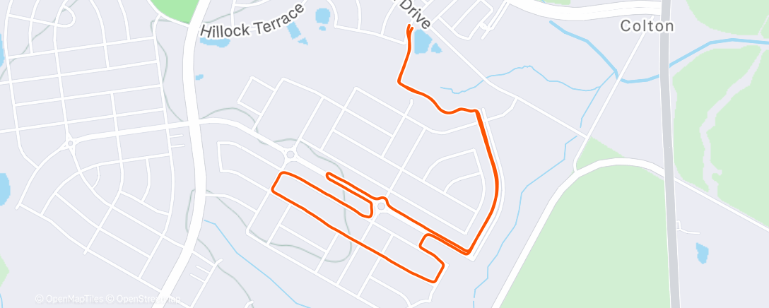 Map of the activity, Evening Run