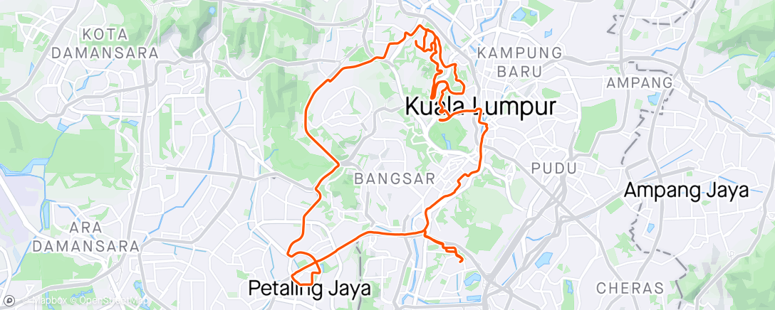 Mapa de la actividad, Bukit Tunku and PJ