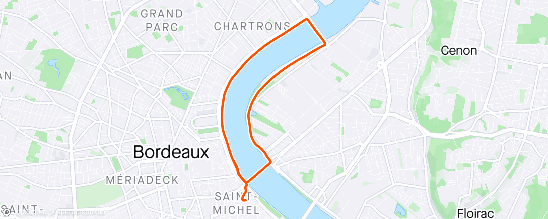 Mapa da atividade, Course à pied le matin