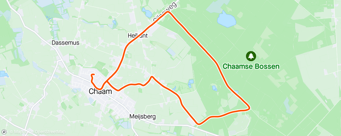 Map of the activity, 45min met 2x 5x1min(1) versnellingen