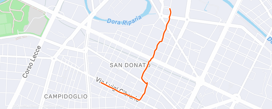 Map of the activity, Corsa mattutina