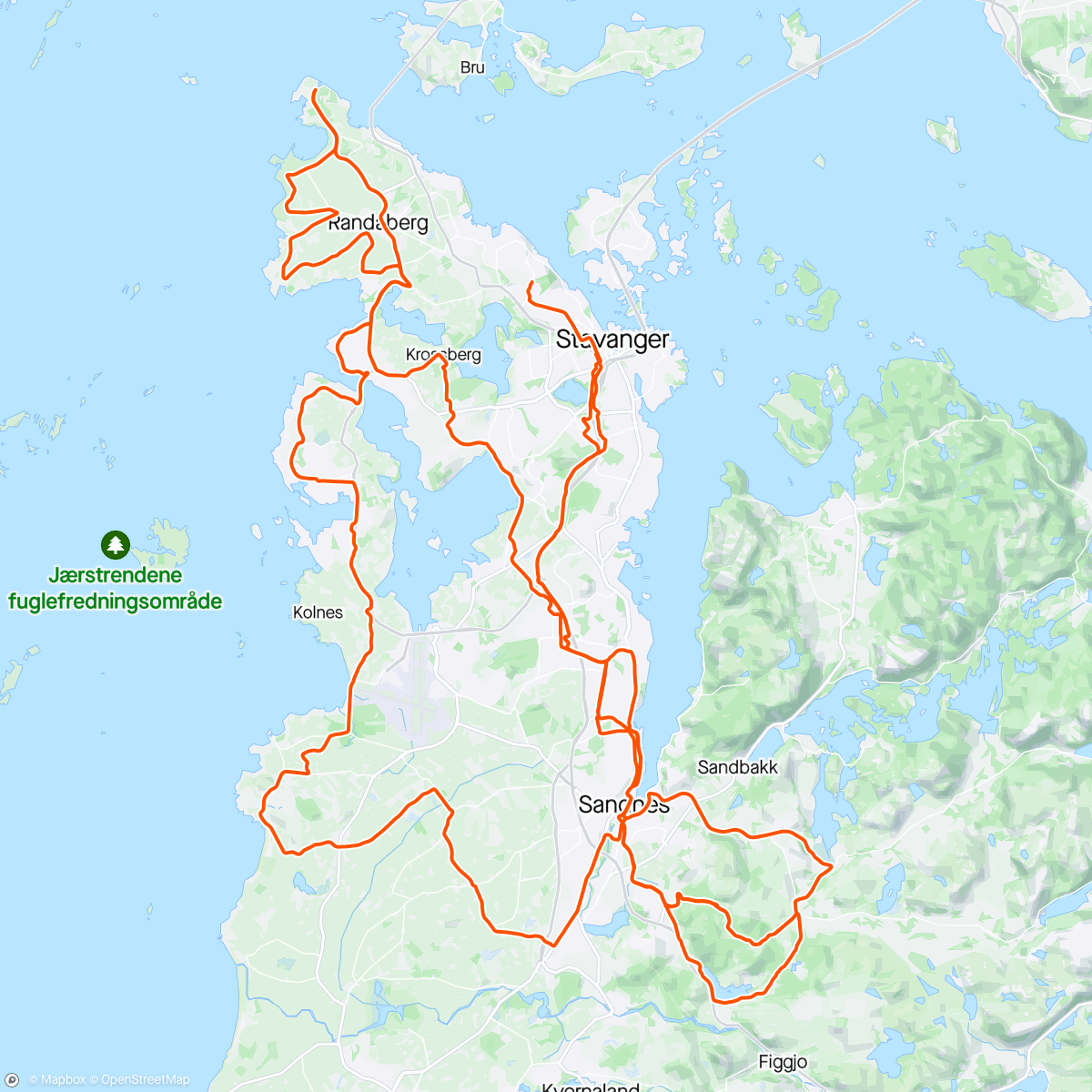 Map of the activity, Jæren Gran Fondo 2024