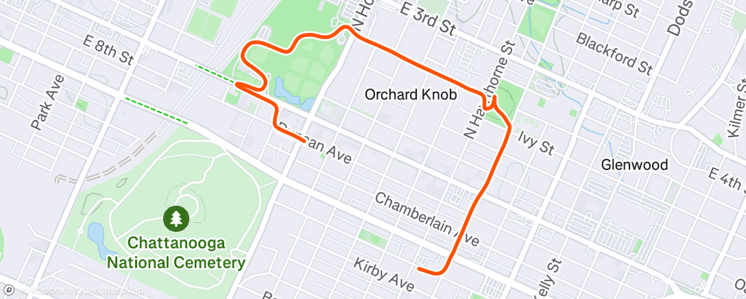 Map of the activity, Evening Run