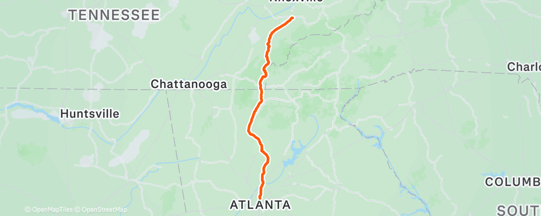 Map of the activity, Afternoon Ride