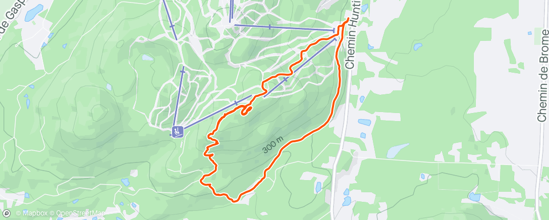 Map of the activity, easy run with lindasy and noodle