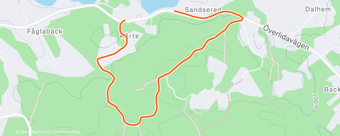 Map of the activity, Afternoon Hike