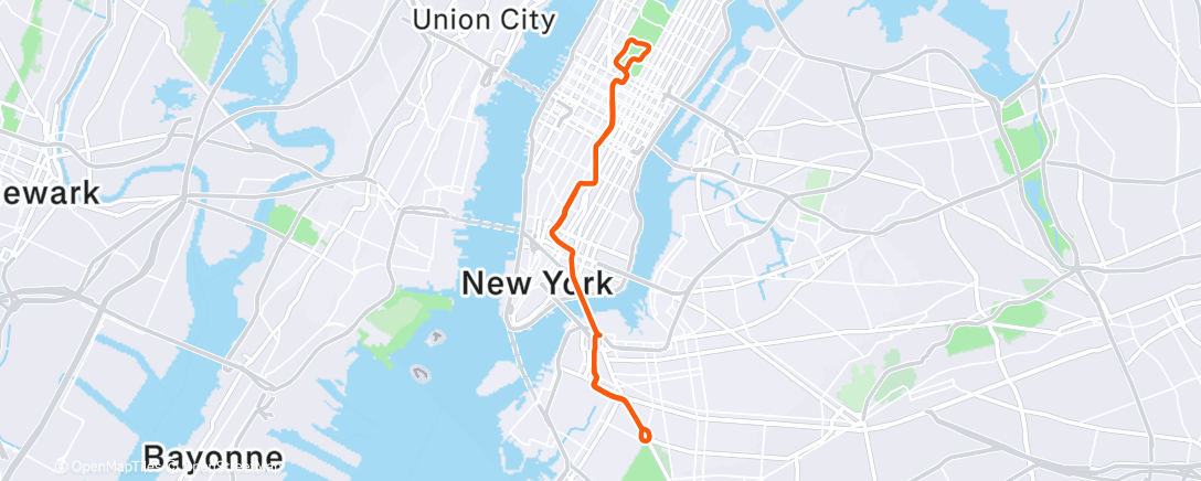 「Zwift - 4 x 2 min Low RPM on Watts the Limit in New York」活動的地圖