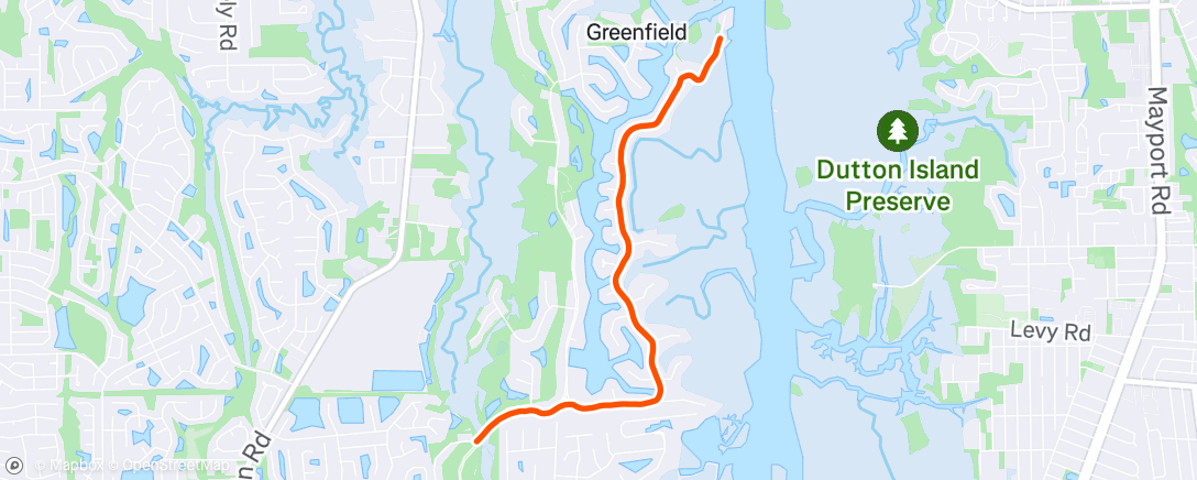 Map of the activity, Evening Run