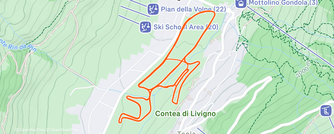 Map of the activity, Sessione di sci nordico all’ora di pranzo