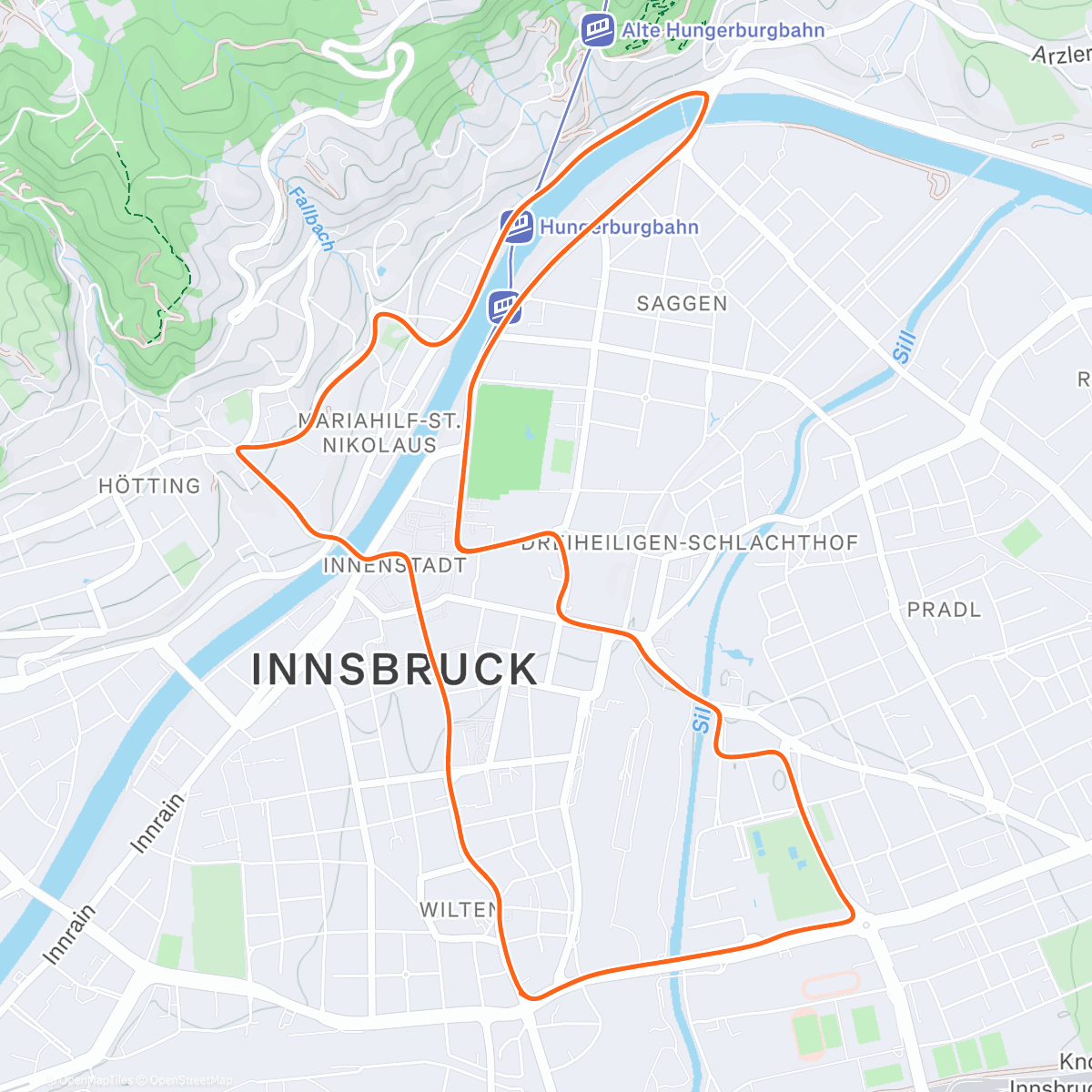 Map of the activity, Zwift - Warm up protocol (20') (1) on Innsbruckring in Innsbruck