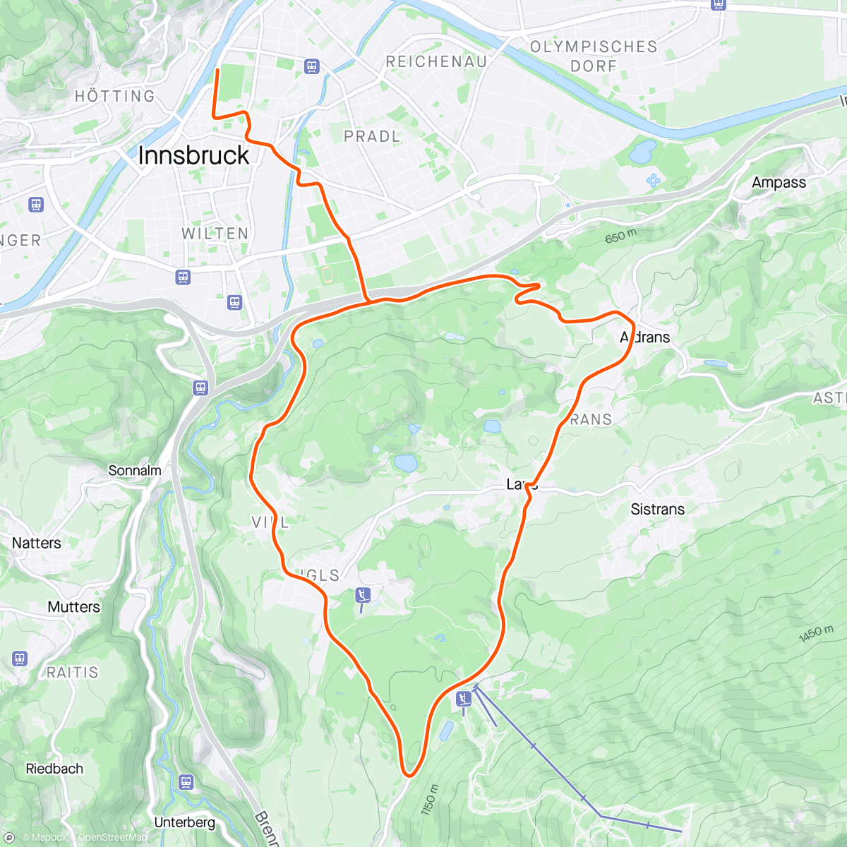 Mapa da atividade, Zwift - 0.0 Aerobico (1) in Innsbruck