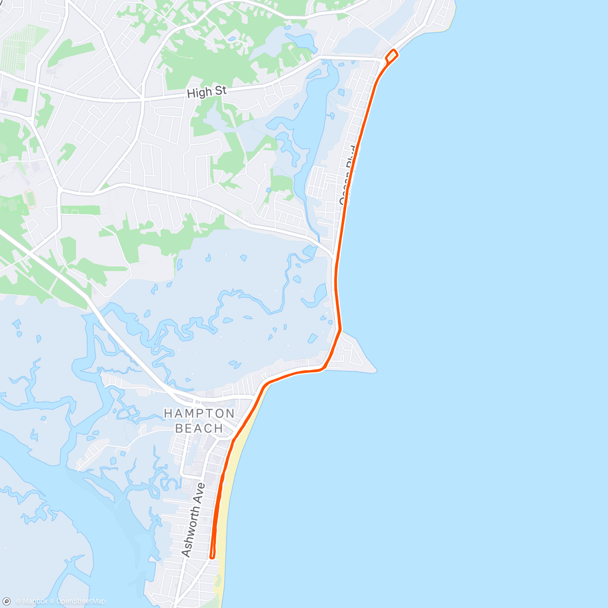 Map of the activity, Nice lil beach run