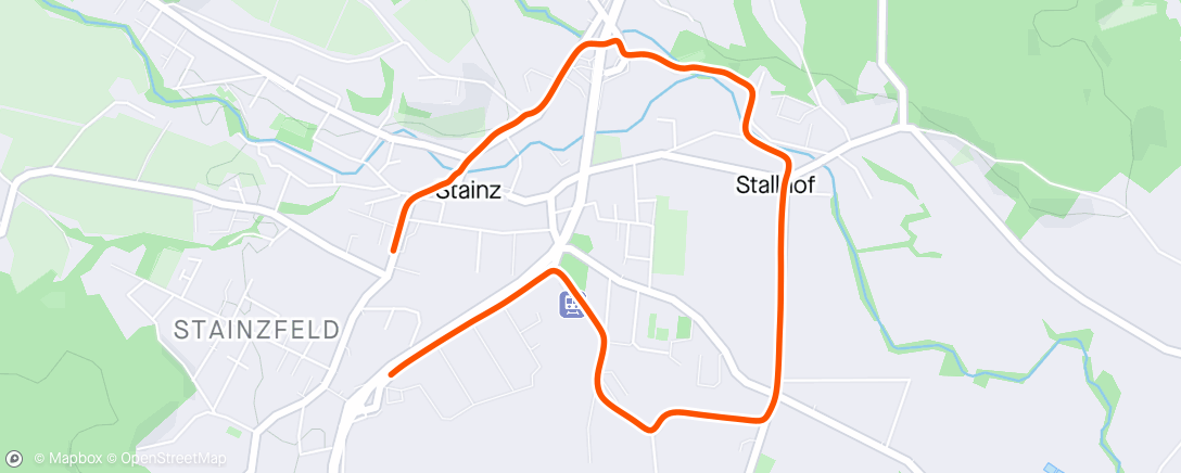 Karte der Aktivität „Evening Run + 25 minutes Cardio before”