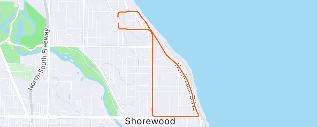 Map of the activity, Afternoon Run