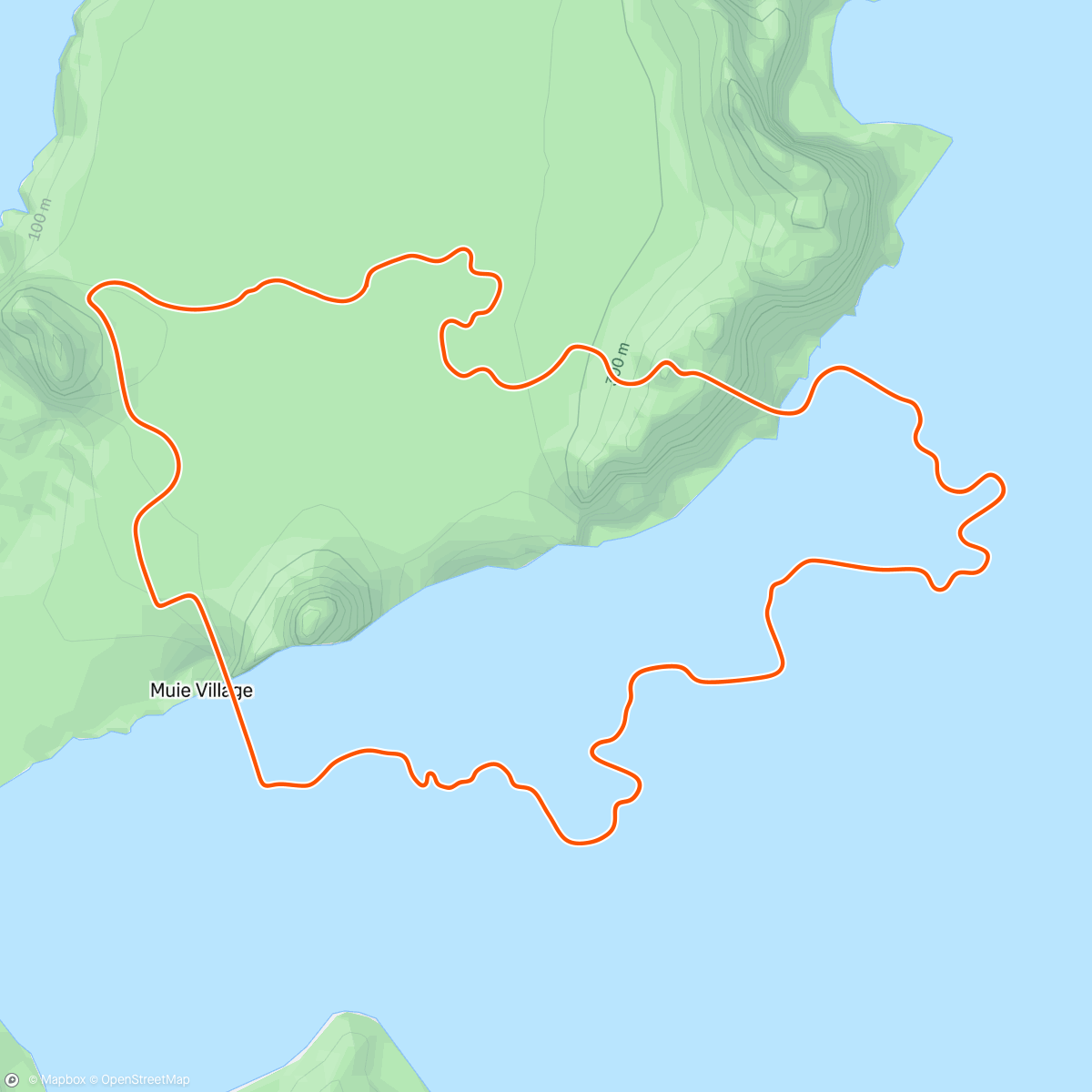 Mapa de la actividad, Zwift - Z2 1.5h in Watopia