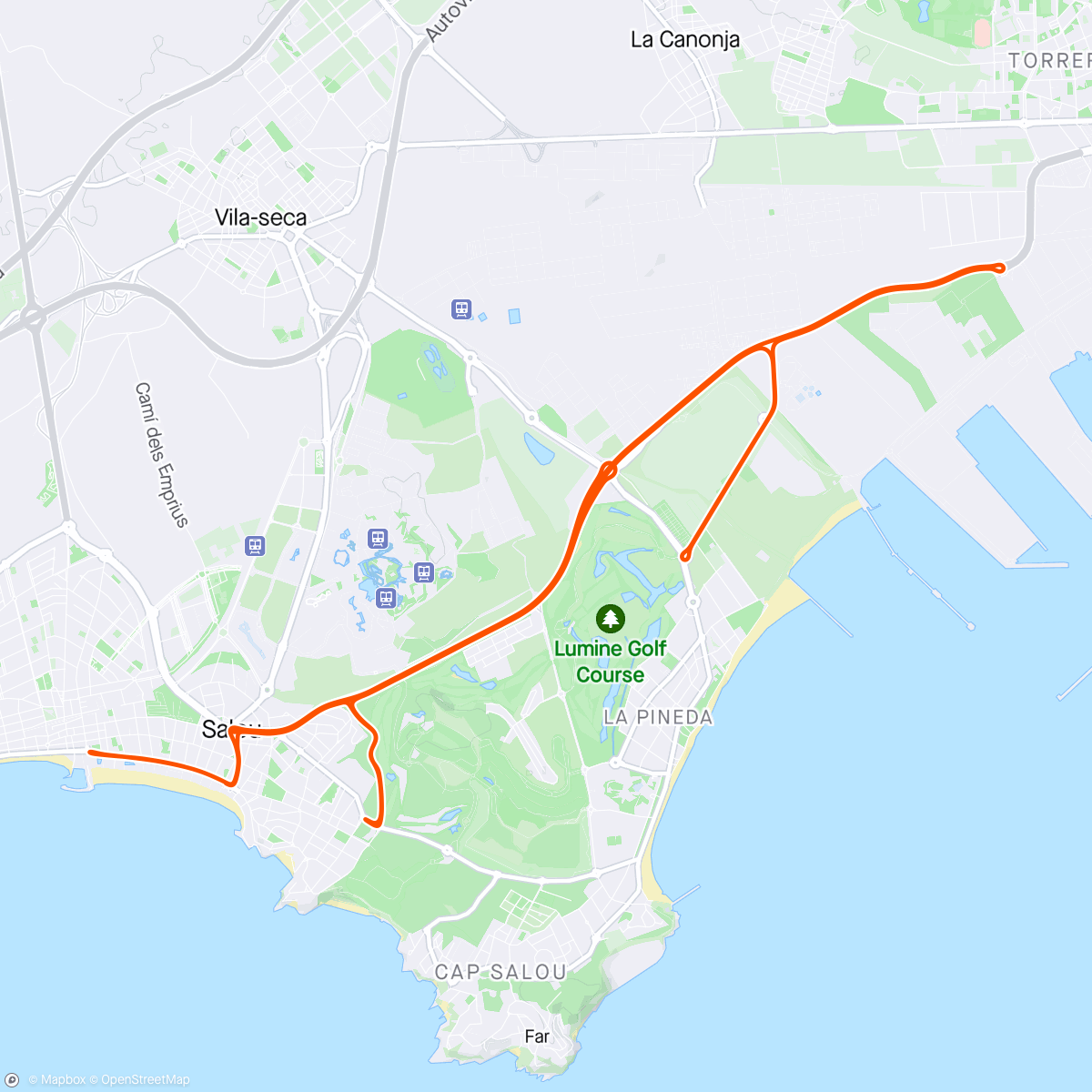 Map of the activity, ROUVY - Group Ride: Challenge Salou | Spain 30 km