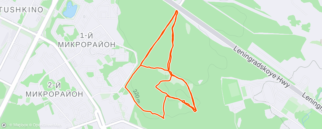 Map of the activity, Утренний забег