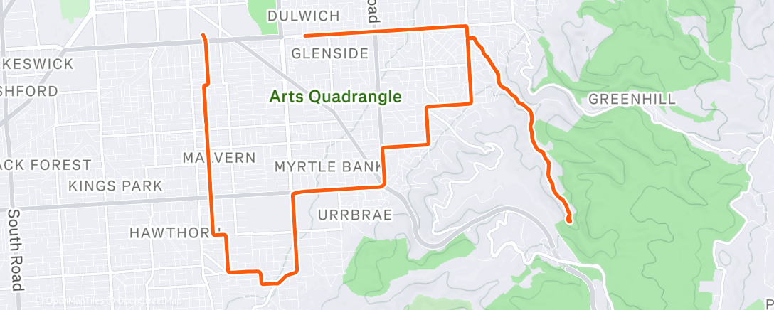 Map of the activity, Cycling