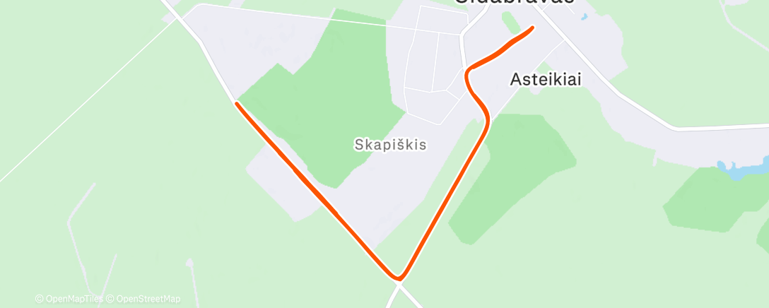 Map of the activity, 12x300m on/off, some interrupted by traffic