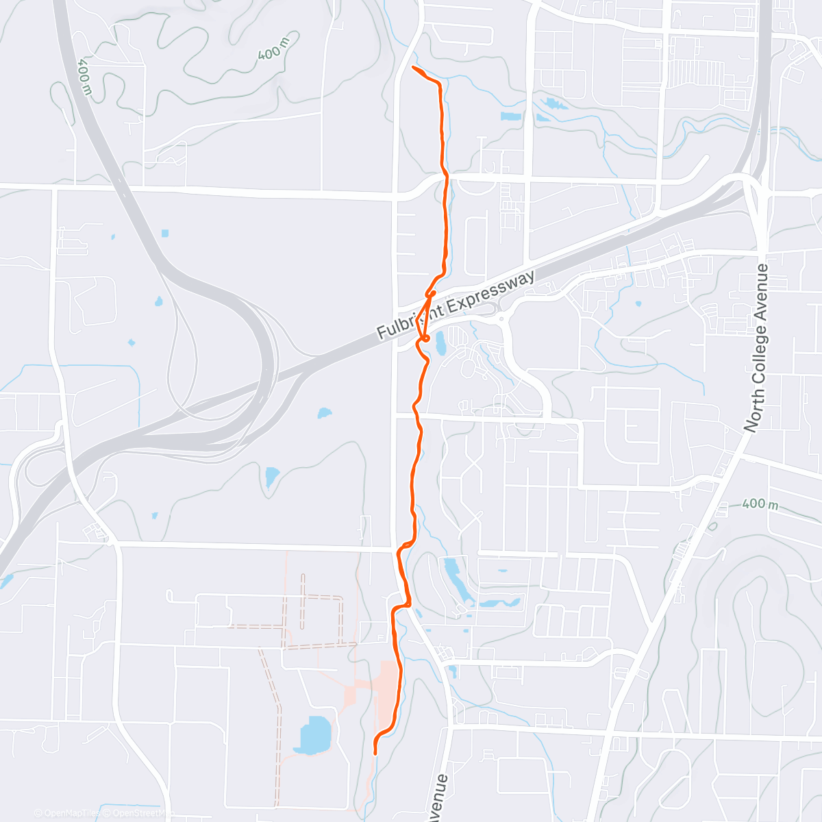 Map of the activity, Afternoon Run