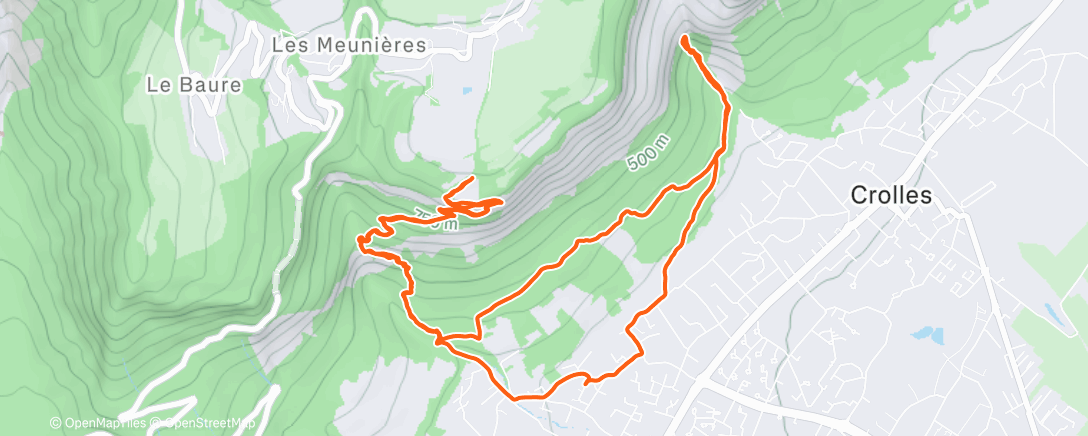 Map of the activity, Trail