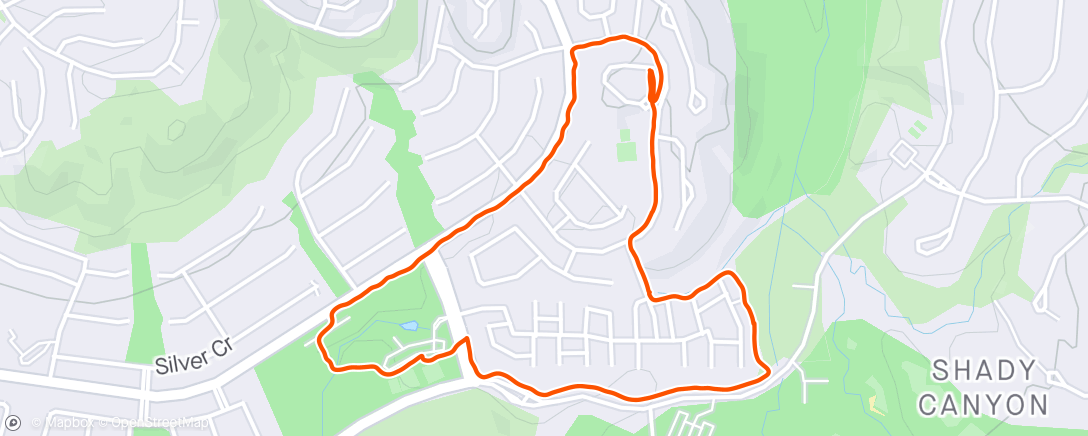 Map of the activity, Short quick run with Caly