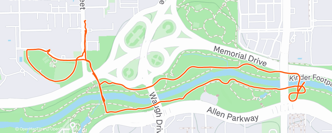 Map of the activity, Afternoon Run